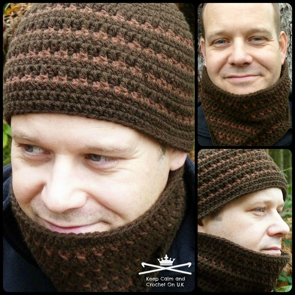Ice-Flash Men's Hat and Cowl Set Crochet pattern by Keep Calm and