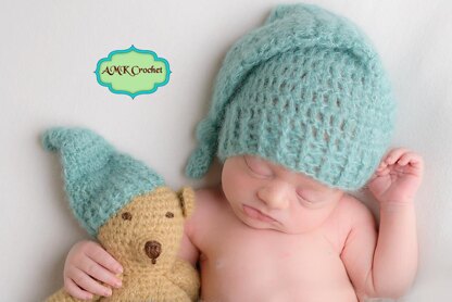 Newborn Sleepy Hat and Bear Photo Prop