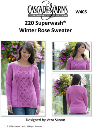 Winter Rose Sweater in Cascade 220 Superwash - W405