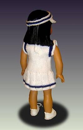 Tennis Dress knitting pattern, for American Girl and 18 inch 024