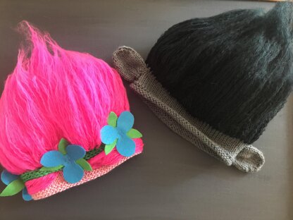 Princess Poppy and Branch inspired Troll Hats