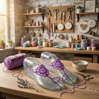 Crochet Barefoot Sandal Pdf + Video Tutorials