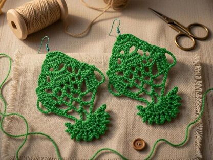 Crochet fish earrings Pdf + Video Tutorial