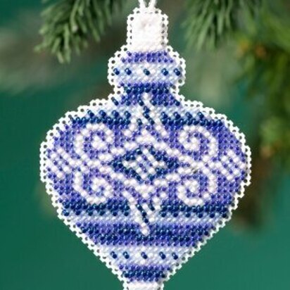 Mill Hill Beaded Holiday - Sapphire Opal Beaded Ornaments - 2.5inx3.25in