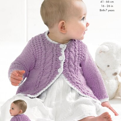 Baby's Coat and Cardigan in King Cole Big Value Pecycled Cotton Aran - 4136 - Downloadable PDF