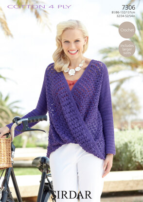 Women's Top in Sirdar Cotton 4 Ply - 7306 - Downloadable PDF