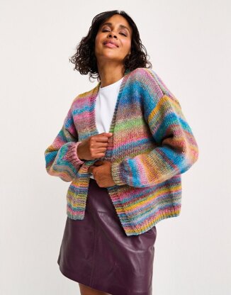 Healing Crystal Cardigan Knitting Pattern in Sirdar Jewelspun With Wool Chunky - Downloadable PDF