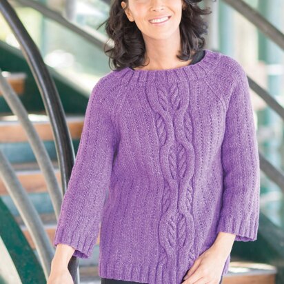 Cascade Yarns W761 Oversized Cabled Raglan (Free)