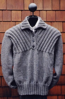 MS 141 Ribbed Yoke Placket Pullover