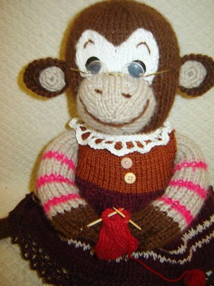 Knitting Monkey Doll Pattern, Cozy Grandma Style