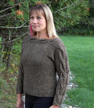 Cuff to cuff cable sweater