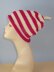 Simple Stripe Roll Brim Topknot Slouch Hat