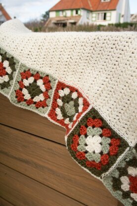 Granny Square Border Blanket