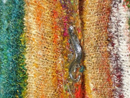 Recycled sari silk wraparound skirt with vertical stripes