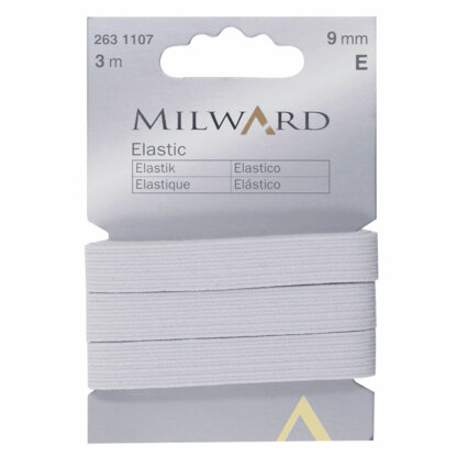 Milward Elastic: 3m x 9mm: White