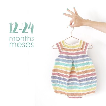 Size 12-24 months - Rainbow Romper PDF Knitting Pattern