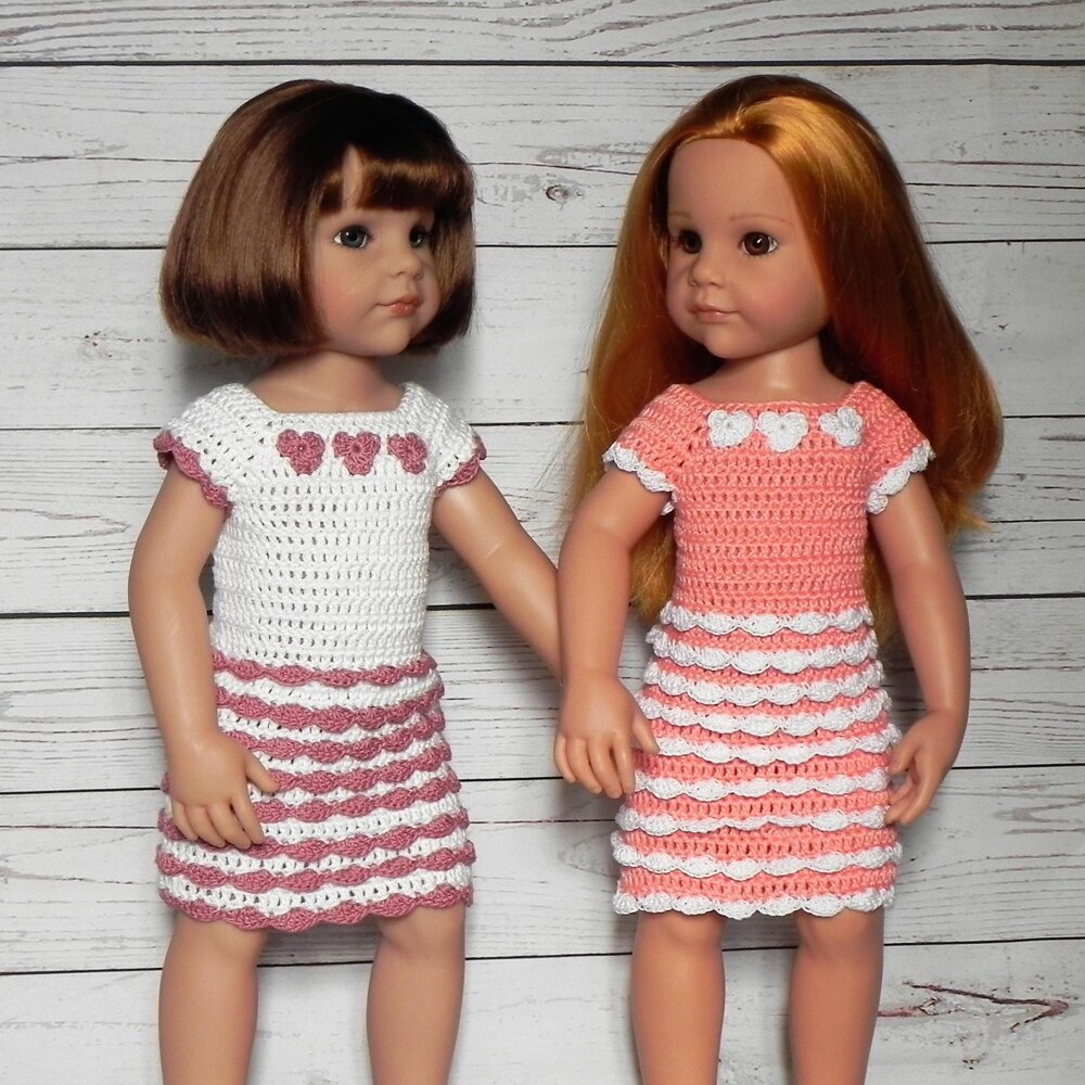 Crochet pattern Doll Dress with Ruffles Crochet pattern by elena.kreativ |  LoveCrafts
