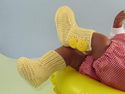 Baby 2 Button Rib Top Booties
