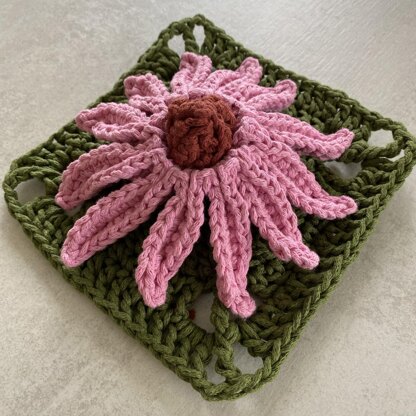 Echinacea Flower Granny Square