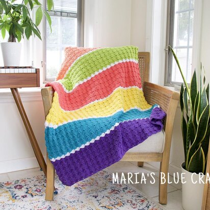 Cross Hatched Shells Crochet Blanket