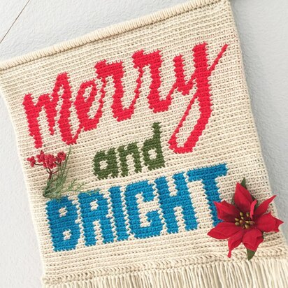 Merry And Bright Pillow or Wall Hanging Banner