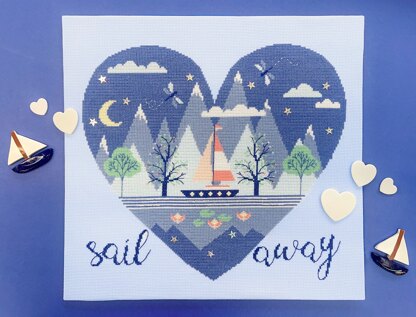 Bothy Threads Sail Away Cross Stitch Kit - 32 x 30cm