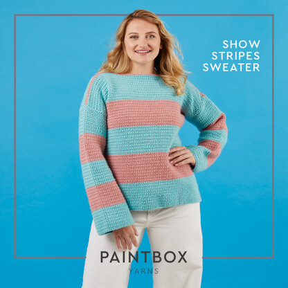 Show Stripes Sweater - Free Jumper Crochet Pattern for Women in Paintbox  Yarns 100% Wool Chunky Superwash by Paintbox Yarns