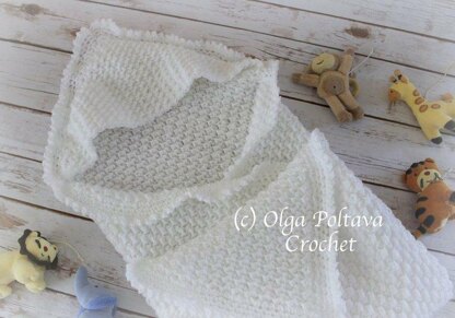 White Hooded Baby Blanket