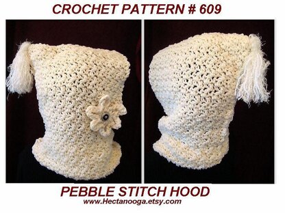 609 CROCHET HOOD, Pebble stitch, children, adult
