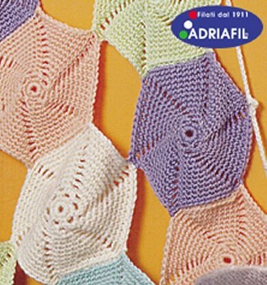 Blanket with Coloured Catherine Wheels in Adriafil Merino - Downloadable PDF