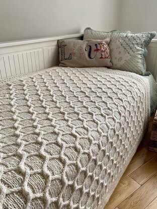 Cabled Trellis Blanket