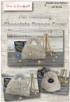 Fur Handbag Chocolate Orange Cover Knitting Pattern