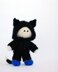 Small Boy Doll in the black cat wear