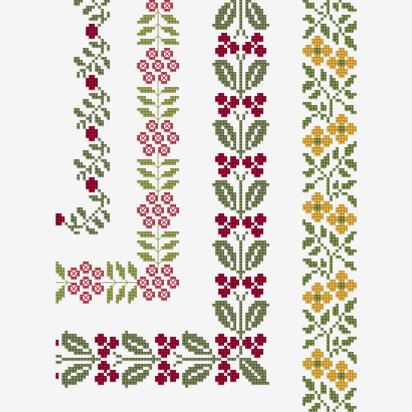 Modern Cross Stitch Pattern, Rose Cross Stitch Pattern, Flower