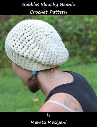 Bobbles Slouchy Beanie Crochet Hat Pattern