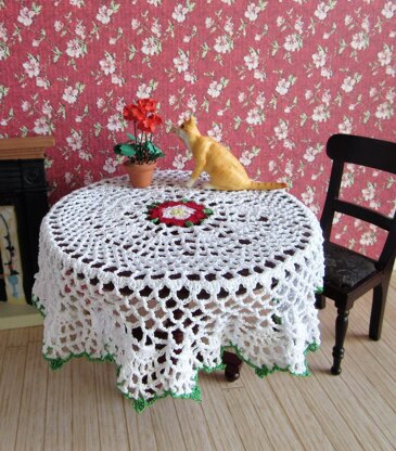 1:12th scale Tudor Rose tablecloth
