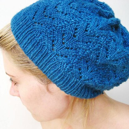 Nordic Lace Hat (Instructions to work in the round) - knitting pattern