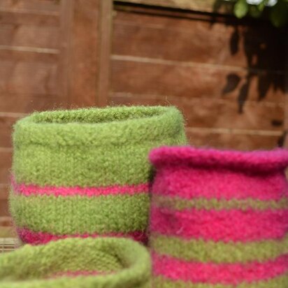 Felted Stripe Pots