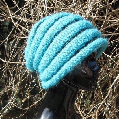 Chunky Roll Brim Stripey Beehive Slouch Hat