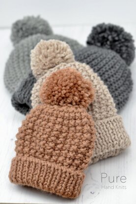 Zeke CHUNKY Simple Texture Bobble Hat