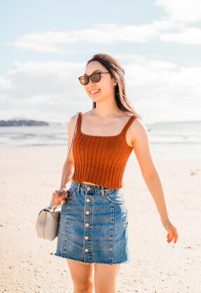 Terracotta Ribbed Crop Top