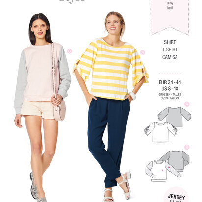 Burda Style Misses' Top – Sweatshirt – Round Neckline – Sleeves with a Twist B6246 - Paper Pattern, Size 8-18