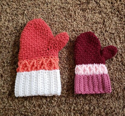 Diamond Trio Mittens