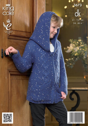 Hoodie and Sweater in King Cole Galaxy DK - 3673