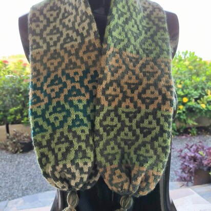 Tasseled Mosaic Scarf