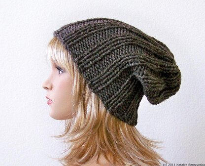 Slouchy Hat, Knit Beanie Hat