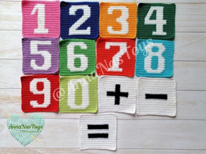 Numbers (0 till 9) and sing (+,-,=)