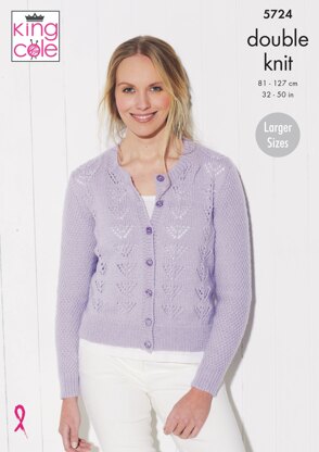 Cardigan and Waistcoat Knitted in King Cole Paradise Beaches DK - 5724 - Downloadable PDF