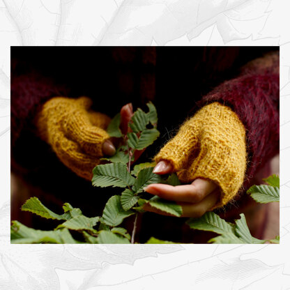 Zoe Wristwarmers - Gloves Knitting Pattern For Women in Willow & Lark Woodland