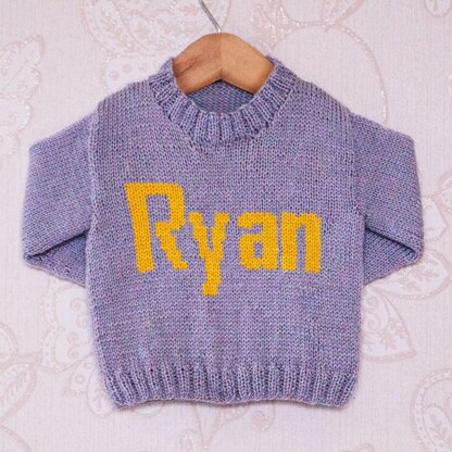 Intarsia - Ryan Moniker Chart - Childrens Sweater